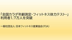 一般社団法人 日本フィットネス産業協会<br />「全国カラダ年齢測定-フィットネス体力テスト-」利用者1.7万人を突破