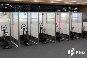 飛沫を防ぎ、ゲーム感覚でトレーニング 稼働率の低いフィットネスバイクの付加価値向上と若者の取り込みに寄与